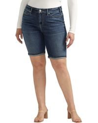 Silver Jeans Co. - Suki Luxe Stretch Roll Cuff Denim Bermuda Shorts - Lyst