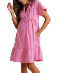 A Pea In The Pod - Tiered Cotton Maternity Dress - Lyst