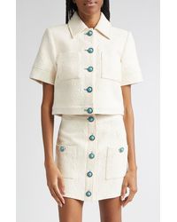 L'Agence - Chita Crop Short Sleeve Jacket - Lyst