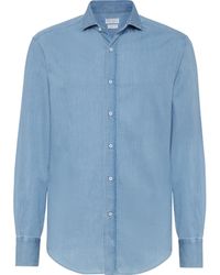 Brunello Cucinelli - Spread Collar Shirt - Lyst