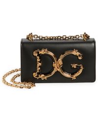 Dolce & Gabbana - Girls Logo Leather Phone Crossbody Bag - Lyst