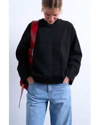 TOPSHOP - Oversize Wide Sleeve Cotton Blend Sweatshirt - Lyst