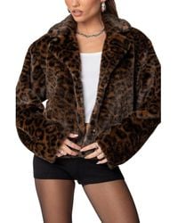 Edikted - Lady Leopard Faux Fur Jacket - Lyst