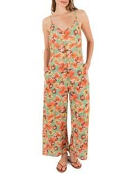 Hurley - Gingko Clouds Pring Wide Leg Jumpsuit - Lyst