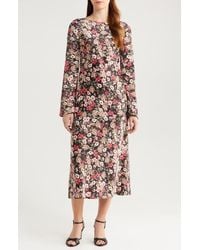 Wayf - Gladys Floral Scoop Back Long Sleeve Midi Dress - Lyst