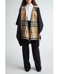 Burberry - Ekd Hooded Cashmere Cape - Lyst