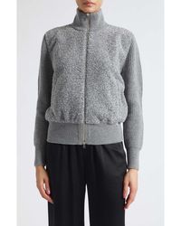 Herno - Mixed Media Faux Shearling Jacket - Lyst