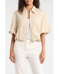 Vince Camuto - Stripe Crop Bubble Jacket - Lyst