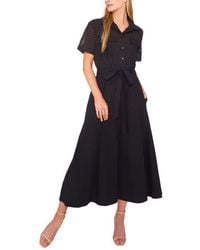 Halogen® - Eyelet Embroidery Midi Shirtdress - Lyst