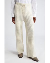 Totême - Cable Knit Wide Leg Wool & Cashmere Pants - Lyst
