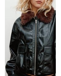 H&M - Fluffy-Collared Jacket - Lyst