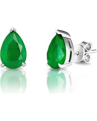 Gemma Azzurro - Pear Emerald Stud Earrings - Lyst