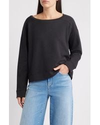 Eileen Fisher - Ballet Neck Boxy Organic Cotton Sweatshirt - Lyst