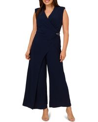 Adrianna Papell - Jersey Faux-wrap Jumpsuit - Lyst