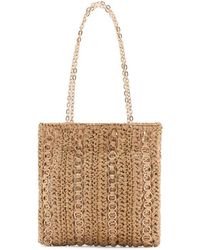 Mango - Ring Embellished Woven Straw Tote - Lyst