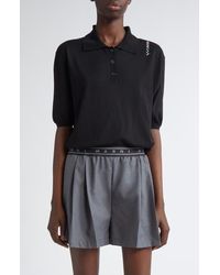 Marni - Embroidered Logo Oversize Virgin Wool & Silk Polo Sweater - Lyst