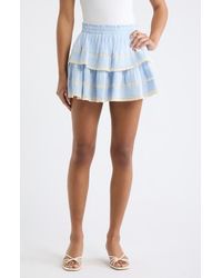 LoveShackFancy - Tiered Ruffle Cotton Miniskirt - Lyst