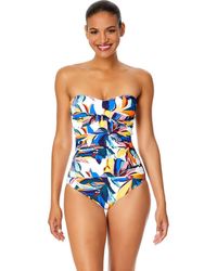 Anne Cole - Twist Front Shirred One Piece Swimsuit - Lyst