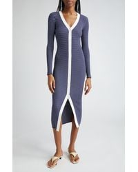 STAUD - Shoko Stripe Long Sleeve Sweater Dress - Lyst