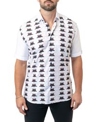 Maceoo - Galileo Dogtune 32 Contemporary Fit Short Sleeve Button-up Shirt At Nordstrom - Lyst