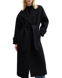 Mango - Wool Blend Garbardine Belted Coat - Lyst