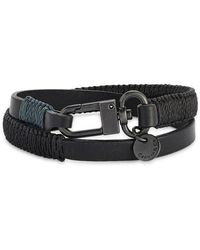 Caputo & Co. - Wide Hand-knotted Leather Double Wrap Bracelet - Lyst