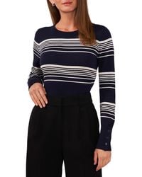 Halogen® - Halogen(r) Stripe Button Cuff Cotton Blend Sweater - Lyst