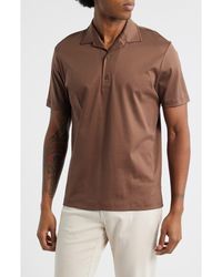 Aurélien - Aur1 Solid Cotton Polo - Lyst