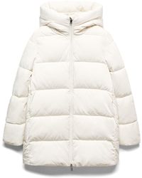 Mango - Quilted Water Repellent Hooded Puffer Coat - Lyst
