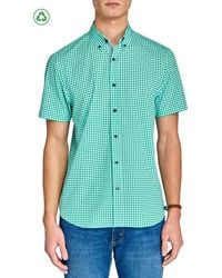 Con.struct - Slim Fit Mini Check Recycled 4-Way Stretch Performance Short Sleeve Shirt - Lyst