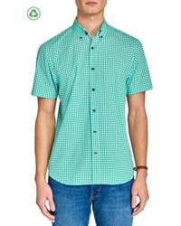 Con.struct - Slim Fit Mini Check Recycled 4-Way Stretch Performance Short Sleeve Shirt - Lyst