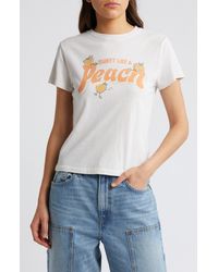 RE/DONE - Peach Cotton Graphic T-shirt - Lyst