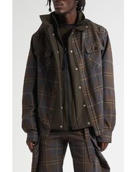 Sacai - Plaid Shirt Jacket - Lyst