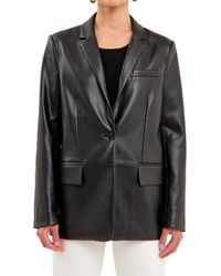 Endless Rose - Faux Leather Blazer - Lyst