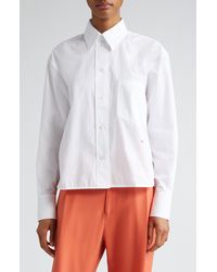 Victoria Beckham - Crop Organic Cotton Poplin Button-up Shirt - Lyst