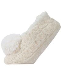 Memoi - Cable Chenille Slipper Socks - Lyst