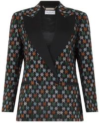Philipp Plein - Double Breasted Marine Fit Blazer Monogram Strass - Lyst
