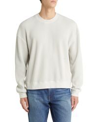 FRAME - Waffle Knit Cotton Sweatshirt - Lyst