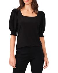 Chaus - Square Neck Smocked Sleeve Blouse - Lyst