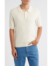 Wax London - Naples Rib Cotton & Cashmere Polo Sweater - Lyst