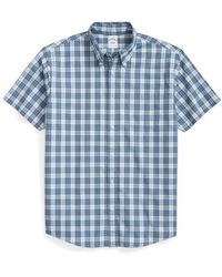 Brooks Brothers - Friday Regular Fit Plaid Short Sleeve Cotton Poplin Button-Down Shirt - Lyst