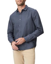 PAIGE - Peters Stripe Linen Blend Button-up Shirt - Lyst