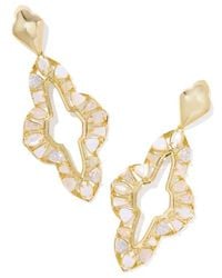Kendra Scott - Abbie Crystal & Mother-Of-Pearl Statement Drop Earrings - Lyst