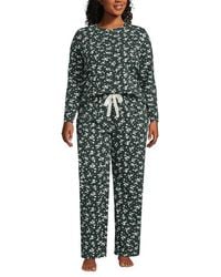 Lands' End - Petite Knit 2 Piece Pajama Set - Lyst