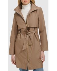 Cole Haan - Belted Travel Packable Hooded Rain Jacket - Lyst