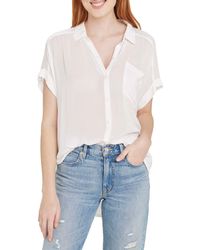 Splendid - Paige High-low Cotton Blend Button-up Shirt - Lyst