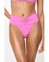 LSPACE - Bardot Ruched Rib Bikini Bottoms - Lyst
