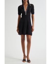 L'Agence - Dakoa Mixed Stitch Fit & Flare Knit Dress - Lyst
