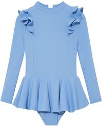 Moeva - Jojo Textured Ruffle Skirt Swimsuit - Lyst