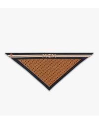 MCM - Monogram Print Triangle Silk Scarf - Lyst